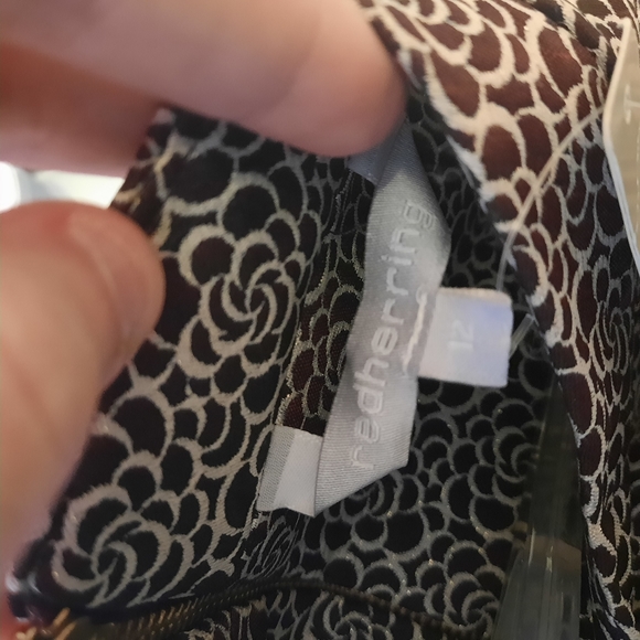 NWT size 12 redherring jaquard shift brown dress - Picture 6 of 6